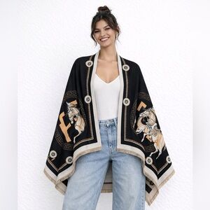 TU.LX Reversible Equestrian Pashmina Shawl Luxury Design